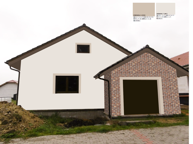 Obrázek 2 pro referenci Grafický návrh fasády RD, šambrány kolem oken a obkladový pásek