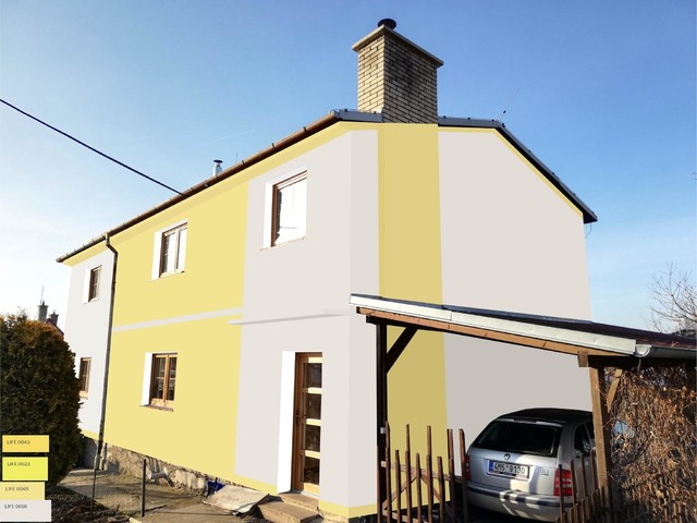 Obrázek 3 pro referenci Grafický návrh fasády domu před rekonstrukcí v odstínech CERESIT