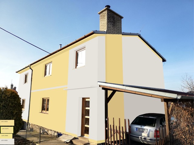 Obrázek 4 pro referenci Grafický návrh fasády domu před rekonstrukcí v odstínech CERESIT