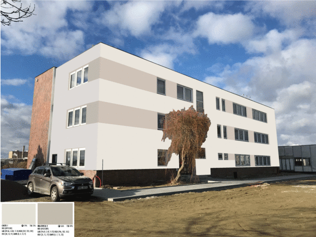 Obrázek 1 pro referenci Grafický návrh fasády bytového domu, odstíny CERESIT